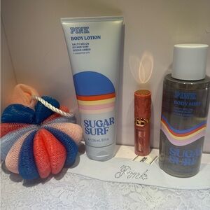PINK Victoria's Secret SUGAR SURF Body Lotion and Mist with Rainbow Design